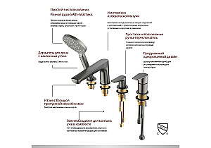 Смеситель для ванны Aquatek Бетта AQ1148BGM оружейная сталь купить в интернет-магазине сантехники Sanbest