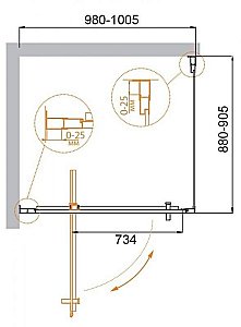 Душевой уголок Cezares Molveno 100x90 MOLVENO-AH-1-100/90-C-Cr-IV стекло прозрачное/профиль хром купить в интернет-магазине Sanbest