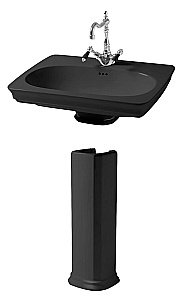 Раковина с пьедесталом Artceram Civitas 68 CIL001 03 00+CIC001 03 00 68 черная купить в интернет-магазине Sanbest