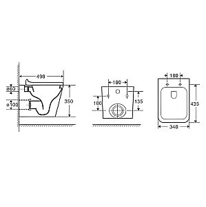Унитаз подвесной с инсталляцией D&K Berlin DS1431622 белый/кнопка белая, безободковый, с крышкой микролифт, слив торнадо купить в интернет-магазине Sanbest