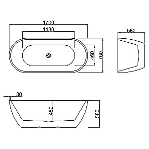Ванна Azario BLANCA 170х75 AZ-6602-17075 белая купить в интернет-магазине Sanbest