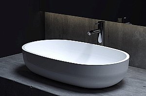 Раковина накладная Salini Gloria 05 1102205M 64 из искусственного камня S-Stone, белая матовая купить в интернет-магазине Sanbest