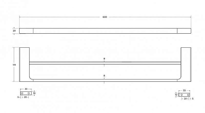 Полотенцедержатель Cezares SLIDER-THD-60-IN сатин купить в интернет-магазине сантехники Sanbest