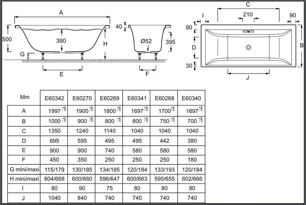 Ванна Jacob Delafon EVOK E60341-00 170х80 купить в интернет-магазине Sanbest