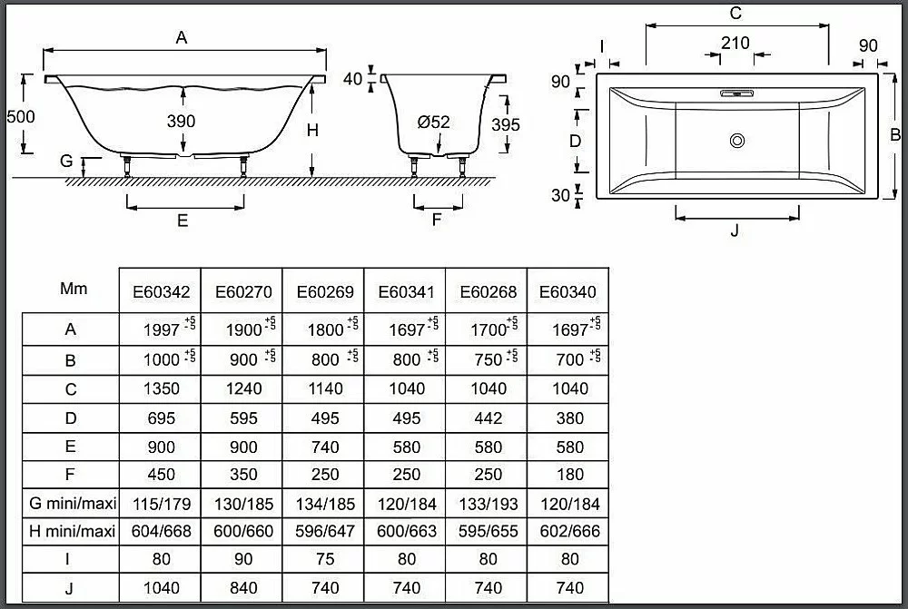 Ванна Jacob Delafon EVOK E60341-00 170х80 купить в интернет-магазине Sanbest