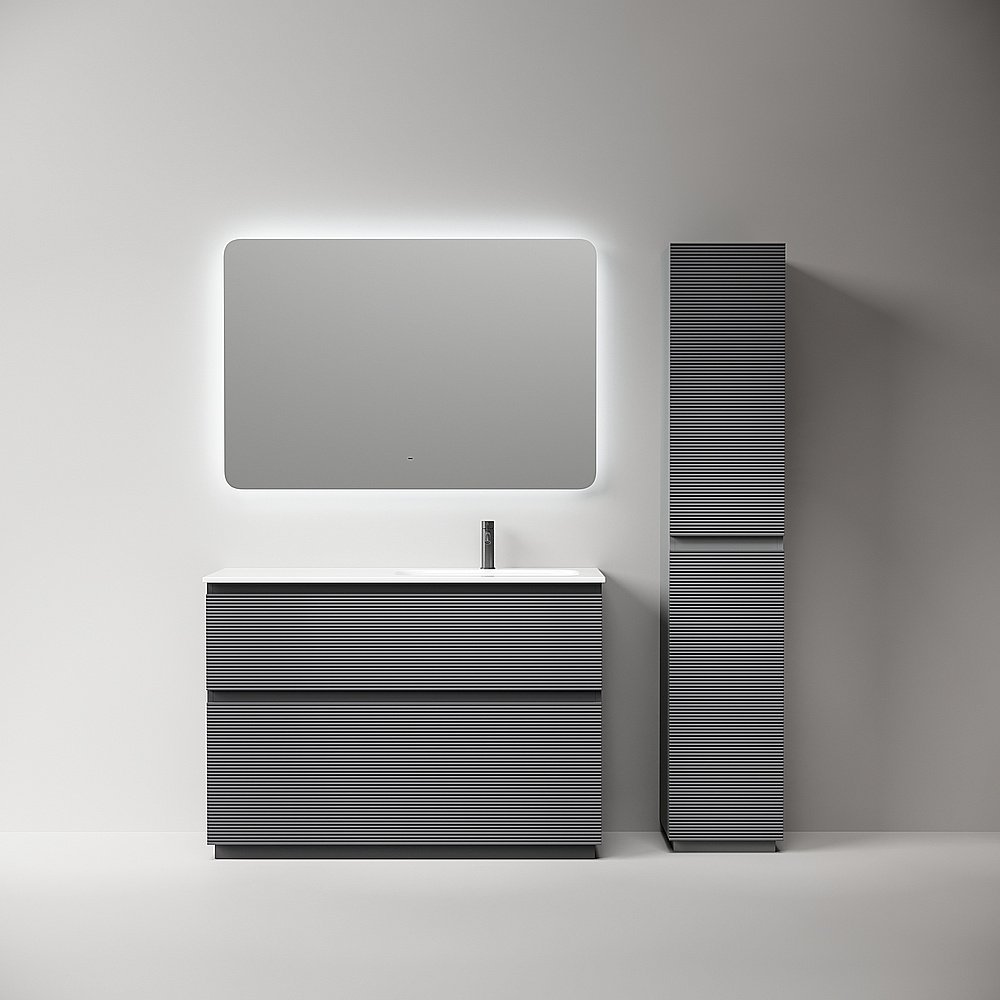 Тумба с раковиной Sancos Folk Floor FL120FLGS/FL120FRGS Grey soft для ванной в интернет-магазине Sanbest
