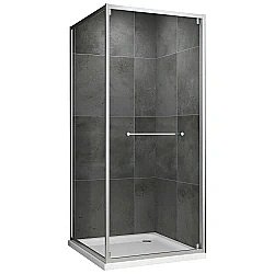 Душевой уголок ABBER Schwarzer Diamant AG0A100 100x100 стекло прозрачное/профиль хром купить в интернет-магазине Sanbest