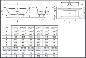 Ванна Jacob Delafon EVOK E60341-00 170х80 купить в интернет-магазине Sanbest