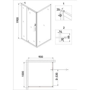 Душевой уголок Niagara Nova NG-83-10AB-A90B 100x90 купить в интернет-магазине Sanbest