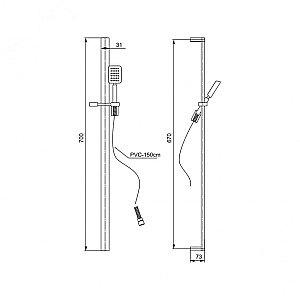 Душевой гарнитур PAINI Ravenna RVCR121 хром купить в интернет-магазине сантехники Sanbest