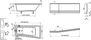 Ванна Ravak BE HAPPY II 150х75 купить в интернет-магазине Sanbest