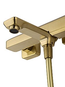 Смеситель для ванны с душем WONZON & WOGHAND DIAMOND, Брашированное золото (WW-88639011- BG) купить в интернет-магазине сантехники Sanbest