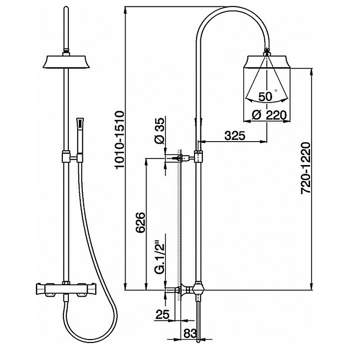 Душевая система Cisal Cherie CEC8001024 золото купить в интернет-магазине сантехники Sanbest