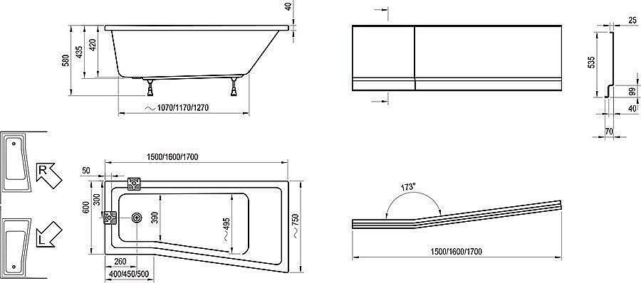 Ванна Ravak BE HAPPY II 150х75 купить в интернет-магазине Sanbest