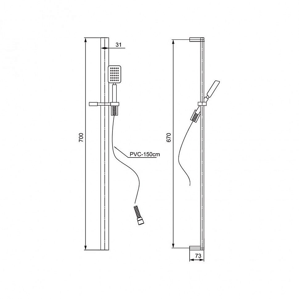 Душевой гарнитур PAINI Ravenna RVCR121 хром купить в интернет-магазине сантехники Sanbest
