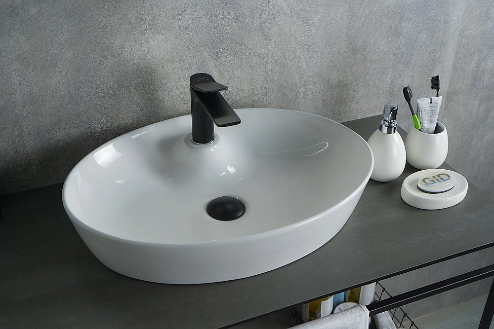 Раковина накладная Gid Lago 55 N9436 51150 белая купить в интернет-магазине Sanbest