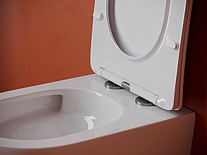 Унитаз подвесной Ceramica Nova Uno CN11001T белый, с крышкой микролифт, безободковый, слив-торнадо купить в интернет-магазине Sanbest