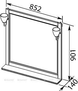 Зеркало Aquanet Тесса Декапе 85 жасмин/золото в ванную от интернет-магазине сантехники Sanbest