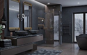 Душевой уголок Ambassador Diamond 12011109 90x90 стекло прозрачное/профиль хром купить в интернет-магазине Sanbest