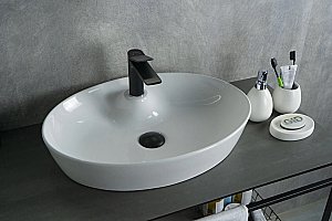 Раковина накладная Gid Lago 55 N9436 51150 белая купить в интернет-магазине Sanbest