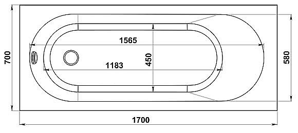 Ванна BAS Марбея 170х70 ВА00036 белая купить в интернет-магазине Sanbest