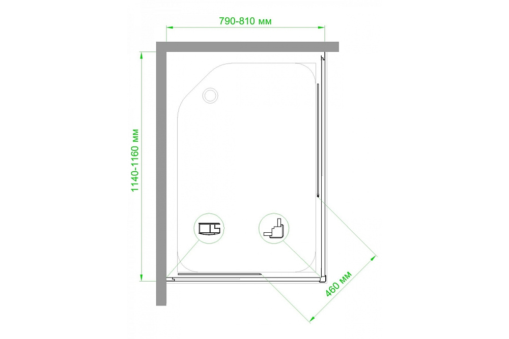 Душевой уголок Royal Bath RB11580HPD-T 80х115 прозрачный купить в интернет-магазине Sanbest