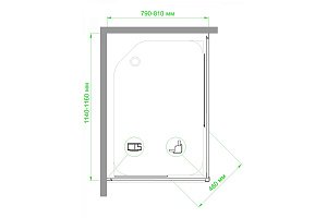 Душевой уголок Royal Bath RB11580HPD-T 80х115 прозрачный купить в интернет-магазине Sanbest