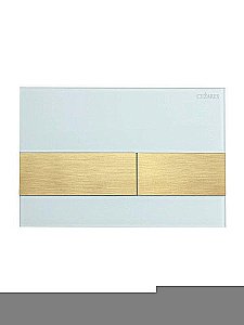 Кнопка для инсталляции Cezares LUX-GB-1-BORO белая глянцевая, брашированное золото купить в интернет-магазине сантехники Sanbest