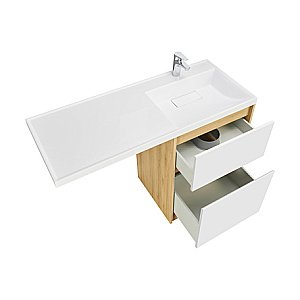 Тумба с раковиной Акватон Лондри 60 дуб сантана/белый для ванной в интернет-магазине Sanbest
