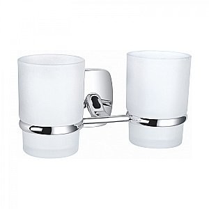 Два стакана для зубных щеток с держателем WONZON & WOGHAND PORTO, Хром (WW-1801) купить в интернет-магазине сантехники Sanbest
