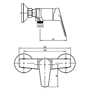 Смеситель для душа LORANTO GRACIA LR40506000 хром купить в интернет-магазине сантехники Sanbest