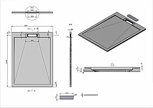 Душевый поддон Vincea VST-4SRL9012C 90x120 бежевый купить в интернет-магазине Sanbest