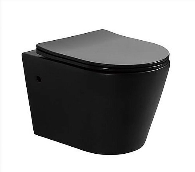 Унитаз подвесной TIMO INARI TK-503MB безободковый, с крышкой микролифт, черный матовый купить в интернет-магазине Sanbest