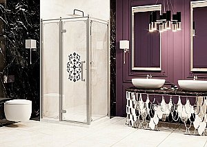 Душевой уголок Ambassador Royal 18015110-L 120х80 стекло прозрачное с декором/профиль хром купить в интернет-магазине Sanbest