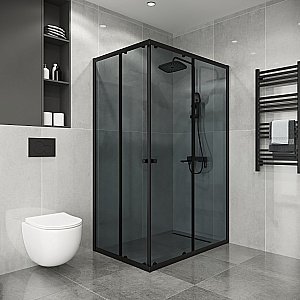 Душевой уголок Niagara Eco NG-1129-14QT 120х90 профиль черный/стекло тонированное купить в интернет-магазине Sanbest