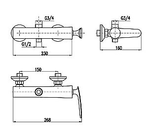 Смеситель для душа Rav-Slezak TIGRIS TG182.5 купить в интернет-магазине сантехники Sanbest