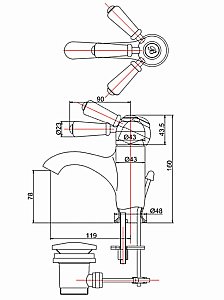 Смеситель для раковины Burlington Chelsea CH22 хром/ручка белая купить в интернет-магазине сантехники Sanbest