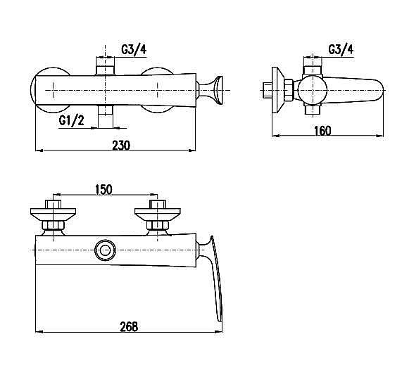 Смеситель для душа Rav-Slezak TIGRIS TG182.5 купить в интернет-магазине сантехники Sanbest