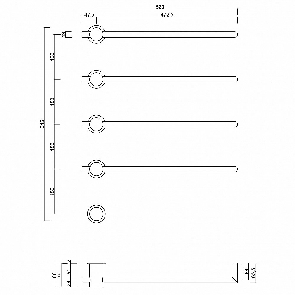 Полотенцесушитель электрический ABBER Charme AH4004MB черный матовый купить в интернет-магазине сантехники Sanbest