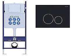 Инсталляция для унитаза Aquatek ECO Standart INS-0000014 с кнопкой KDI-0000020 черная матовая/хром купить в интернет-магазине сантехники Sanbest