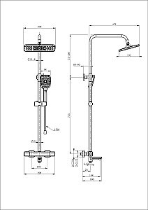 Душевая система с термостатом WONZON & WOGHAND STAY 2 WW-B3016-T1-MW белый матовый купить в интернет-магазине сантехники Sanbest