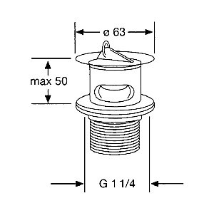 Донный клапан Kludi 1042705-00 черный/хром купить в интернет-магазине сантехники Sanbest