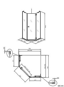 Душевой уголок Koller Pool Aqua Line Neon N90PС 90x90 купить в интернет-магазине Sanbest