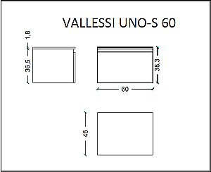 Нижняя тумба Armadi Art VALLESSI UNO-S 60 темный дуб для ванной в интернет-магазине сантехники Sanbest