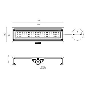 Душевой лоток Ctesi Square 80 BK4024150 купить в интернет-магазине Sanbest