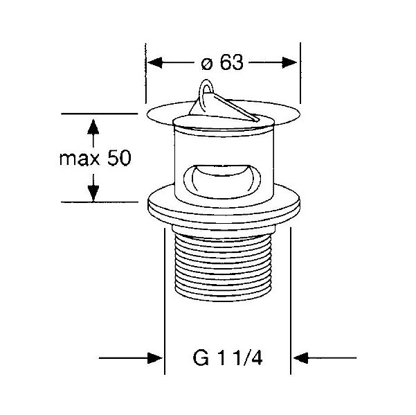 Донный клапан Kludi 1042705-00 черный/хром купить в интернет-магазине сантехники Sanbest