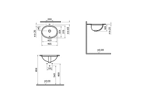 Раковина Vitra Arkitekt 42 6039B003-0012 купить в интернет-магазине Sanbest