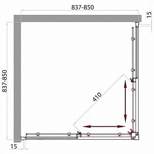 Душевой уголок BelBagno UNO 195-A-2 85x85 прозрачный/хром купить в интернет-магазине Sanbest