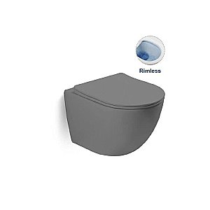 Унитаз подвесной Vincea Globo VT1-14SMG безободковый, с крышкой микролифт, серый матовый купить в интернет-магазине Sanbest