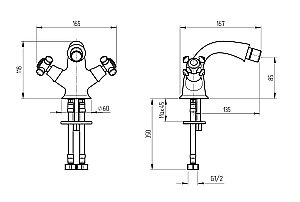 Смеситель для биде Migliore PRESTIGE 27255 хром купить в интернет-магазине сантехники Sanbest